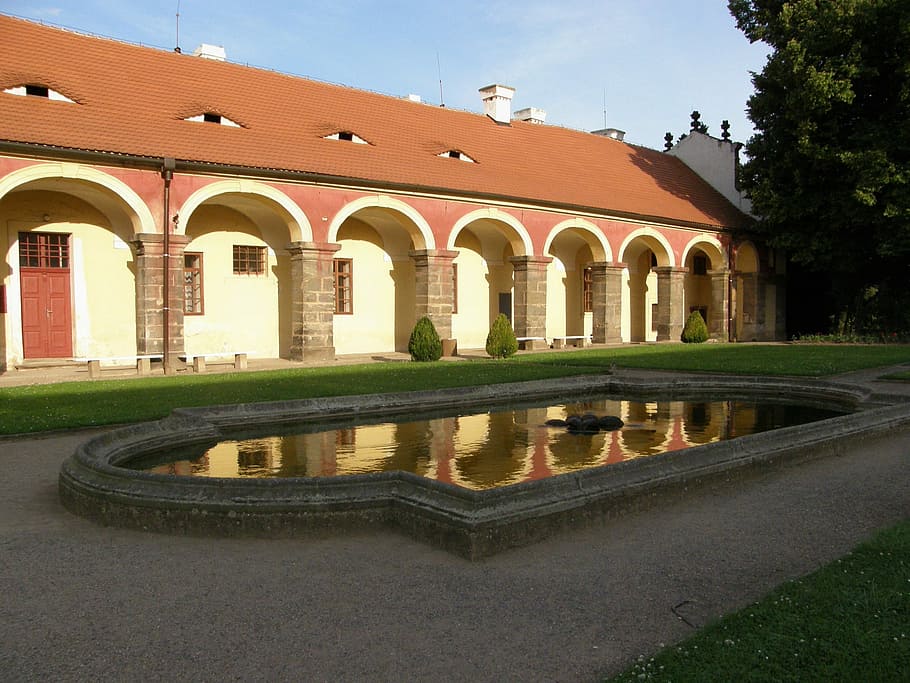 Arcade, Castle, Architecture, Monument, czech republic, mansion HD wallpaper