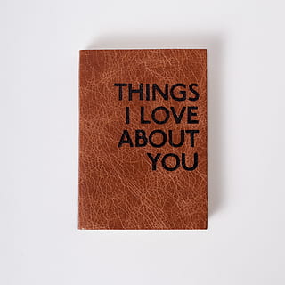 brown and black leather Thing I Love About You printed decor HD wallpaper