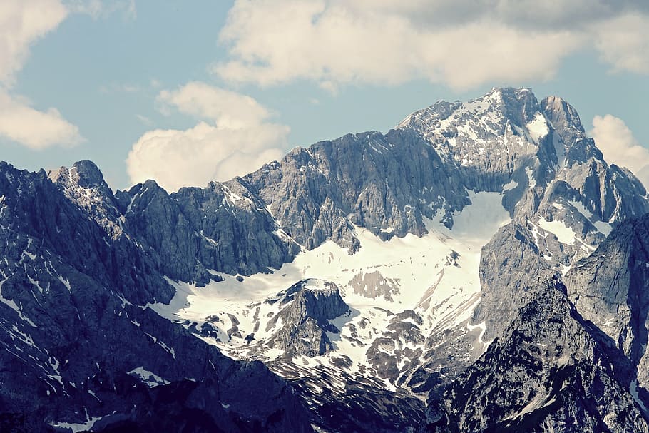zugspitze, alpine, garmisch partenkirchen, landscape, summit, HD wallpaper