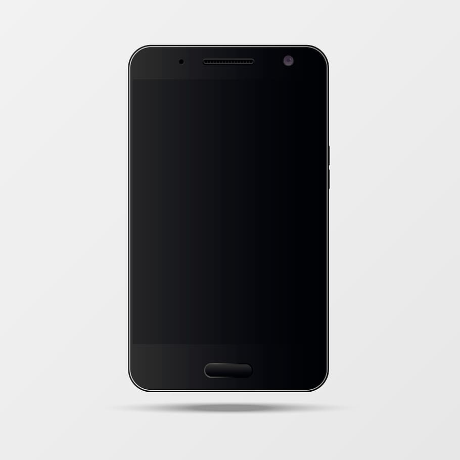 turned-off black Android smartphone, screen, telephone, electronics, HD wallpaper