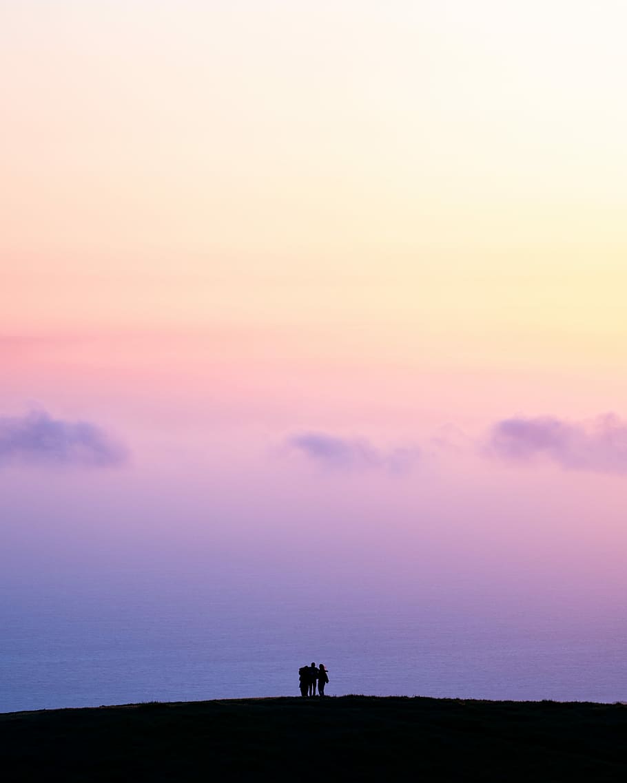 Hd Wallpaper Silhouette Of Three People Holding Each Other Silhouette Photography Of Two Person Wallpaper Flare