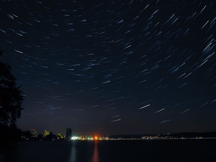 timelapse photography of stars, Night, Light, Starry Sky, dark HD wallpaper