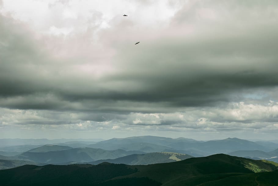 nature, landscape, mountain, clouds, sky, grass, field, travel HD wallpaper