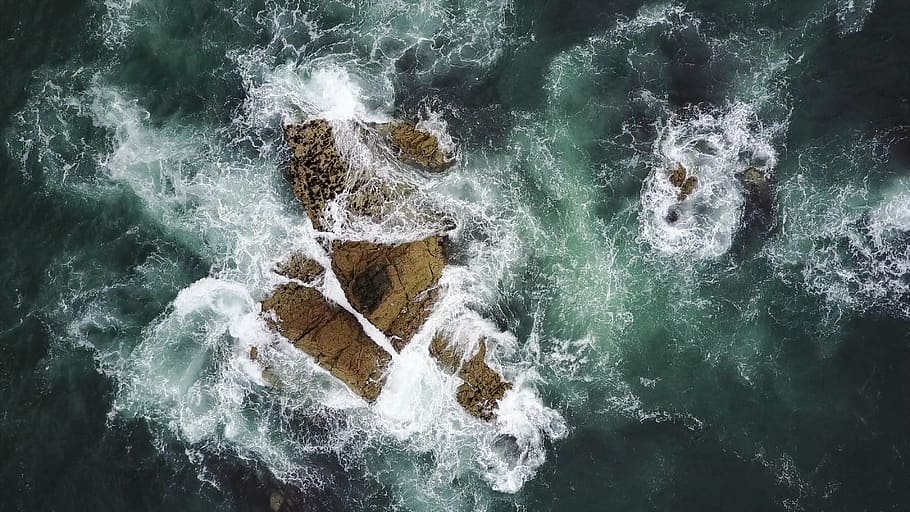 whitewash sea photography, ocean, water, waves, nature, rocks HD wallpaper