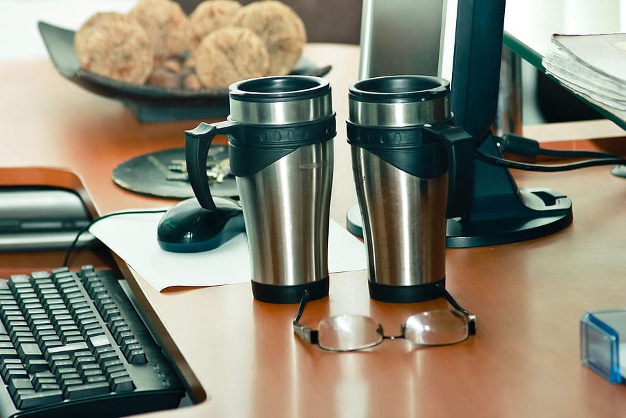 office, secretary, desk, table, indoors, no people, technology HD wallpaper