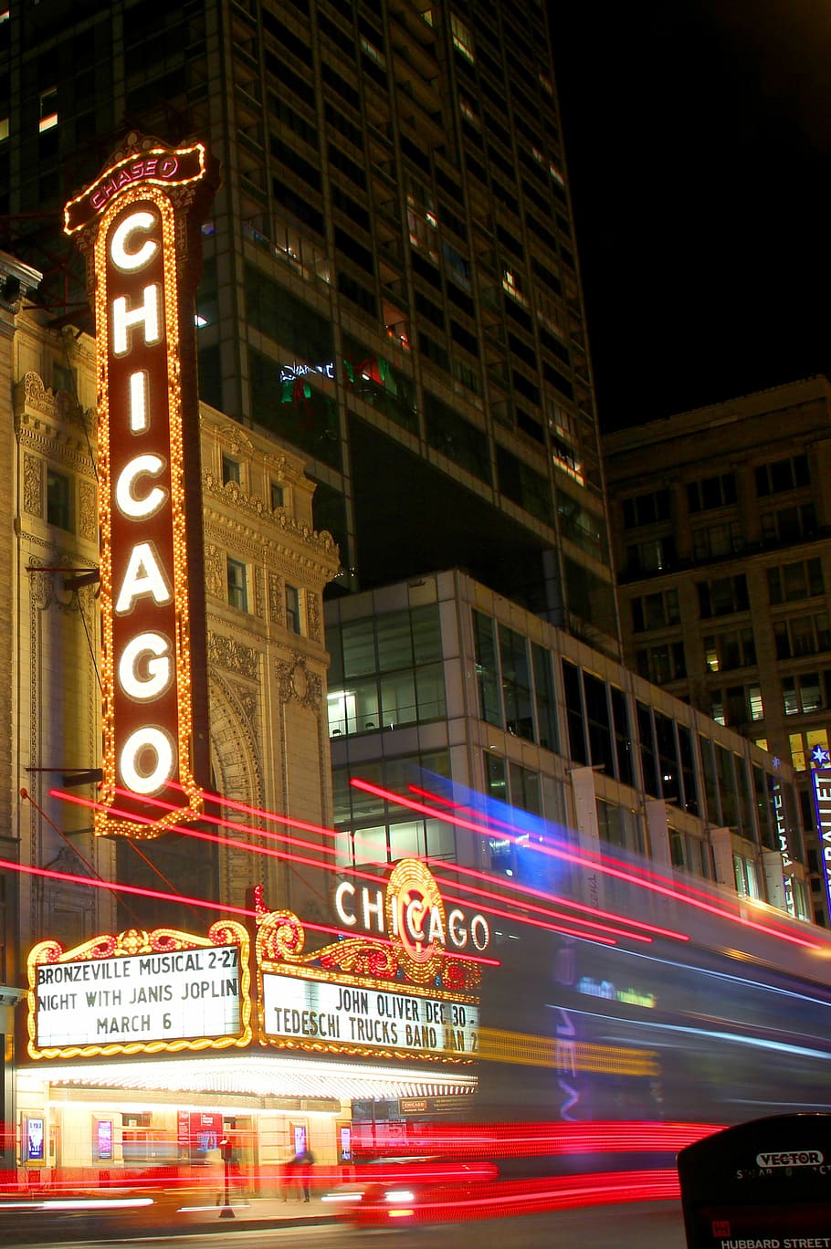 Chicago Theater, City Lights, glamorous, urban, theatre, illinois, HD wallpaper