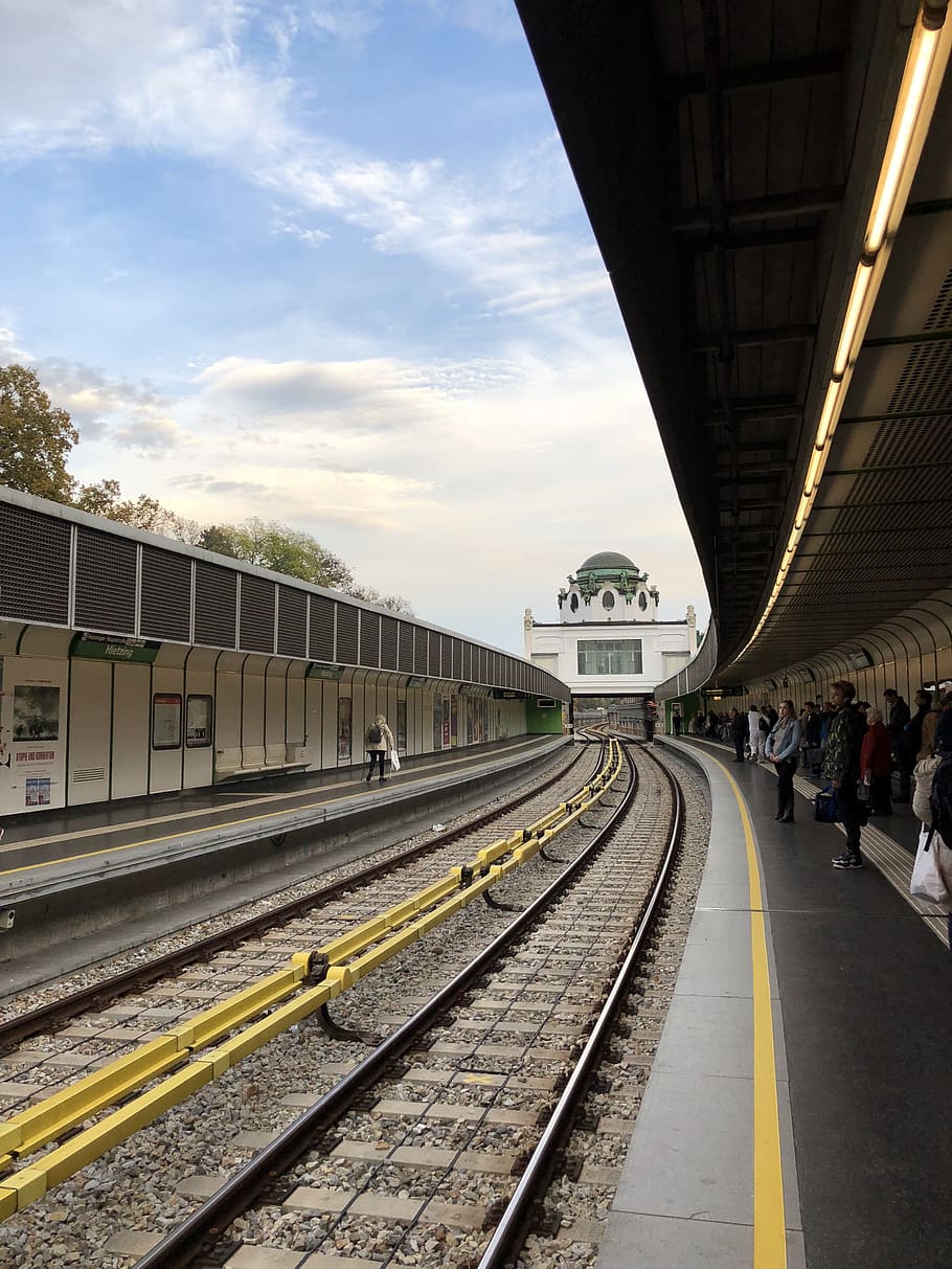 Train Station, clouds, commuter, fast, guidance, locomotive, metro HD wallpaper