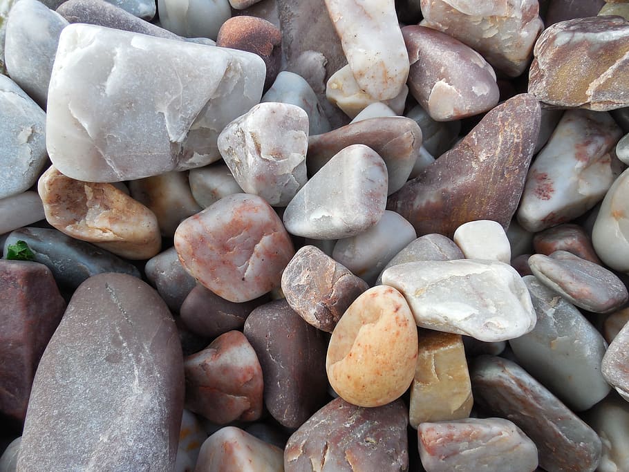pile of assorted-color stones, Rocks, Geology, Beach, Colors