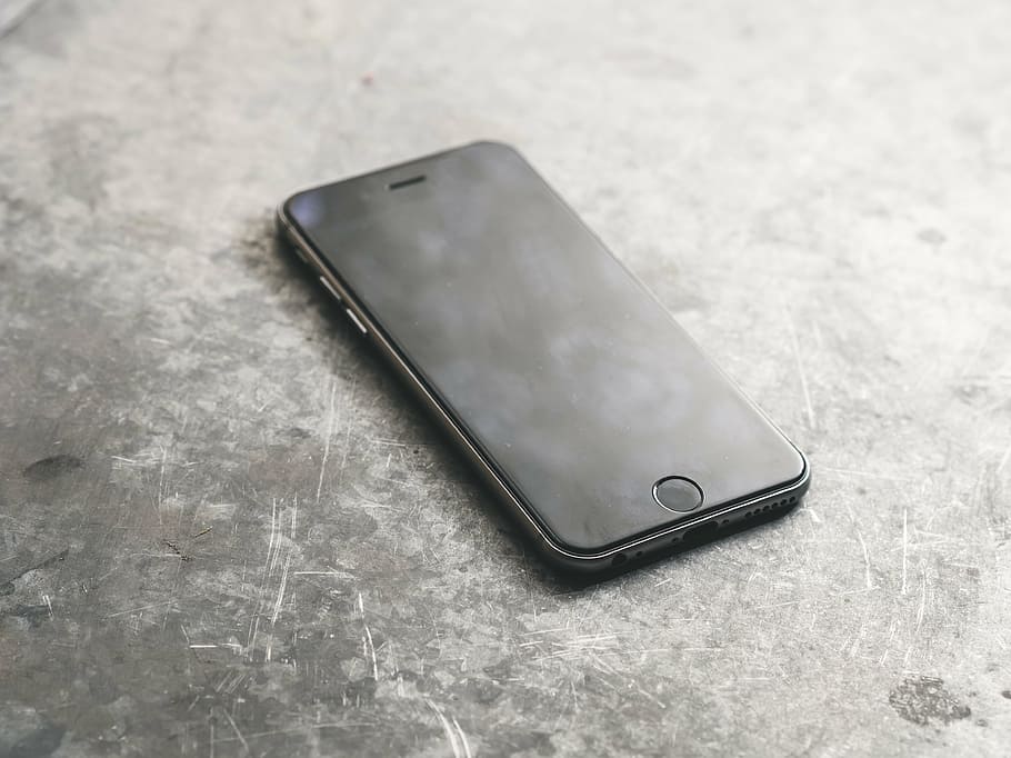 space gray iPhone 6, concrete, surface, mobile, smartphone, cell phone, HD wallpaper