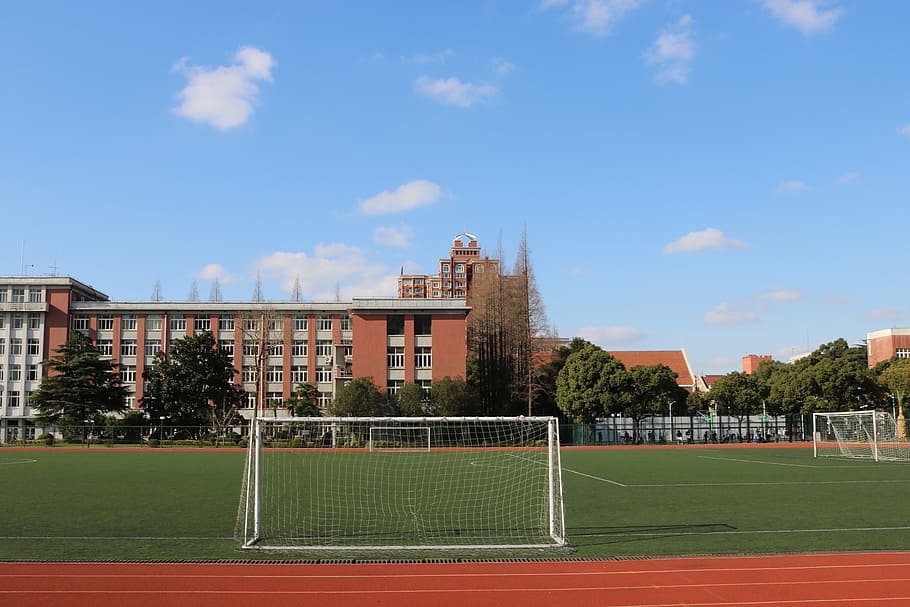 campus, playground, university, sport, sky, plant, cloud - sky HD wallpaper