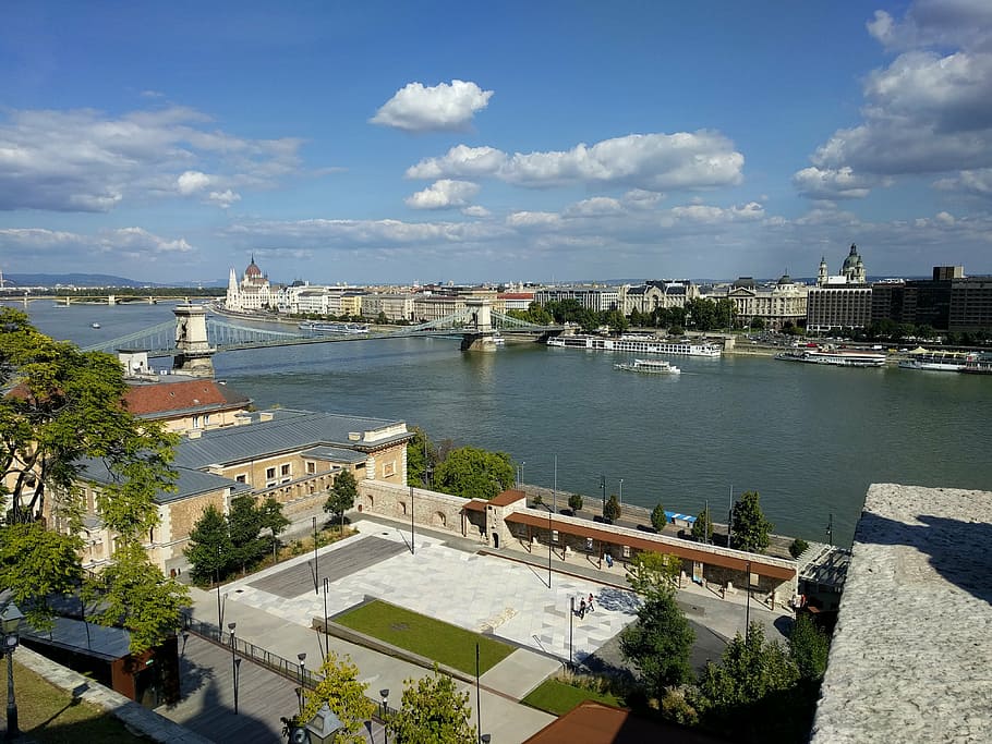 danube, view, budapest, architecture, built structure, building exterior HD wallpaper
