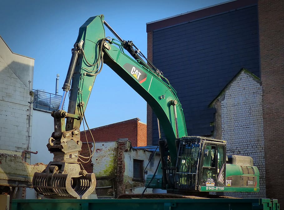 excavators, demolition, site, construction work, construction vehicle HD wallpaper