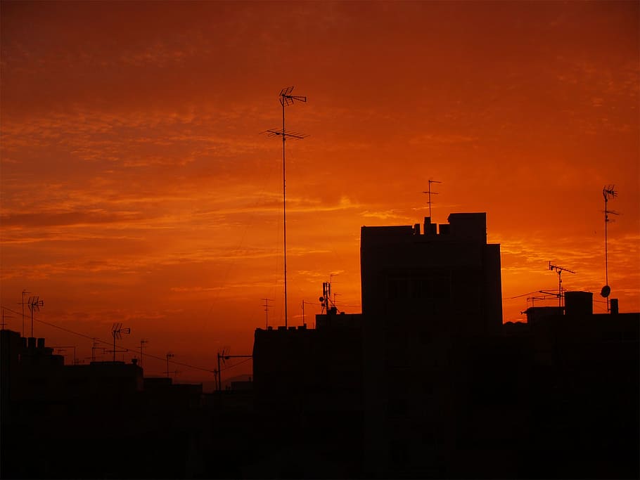 ki, ka, ko, sunset, silhouette, sky, built structure, architecture HD wallpaper