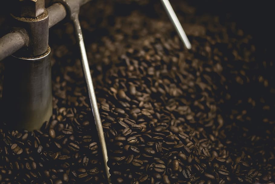 coffee beans, brown coffee beans, caffeine, machine, production HD wallpaper