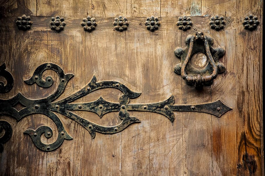 doors, knobs, wood, wood - material, antique, old, metal, no people HD wallpaper
