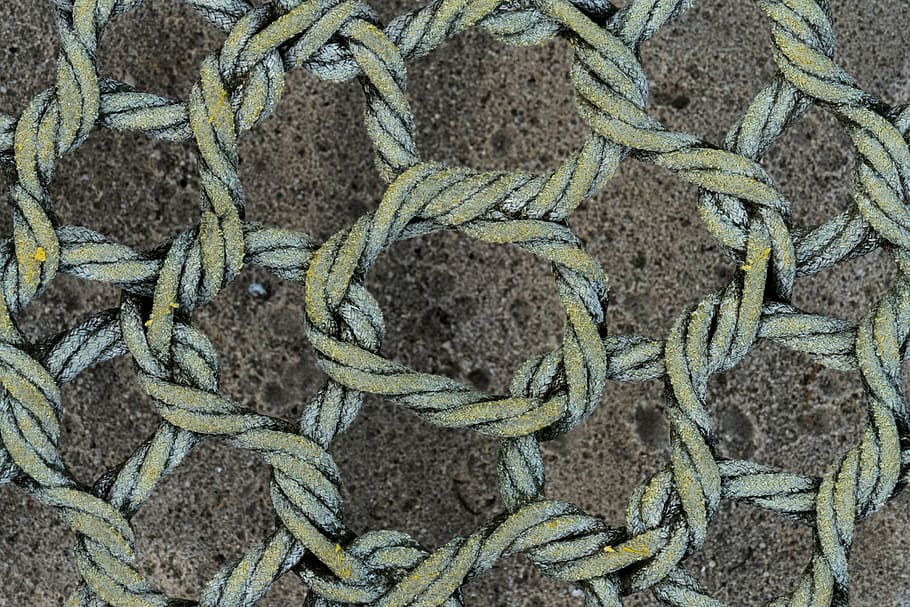 rope, old, dew, knot, close, backgrounds, full frame, no people HD wallpaper
