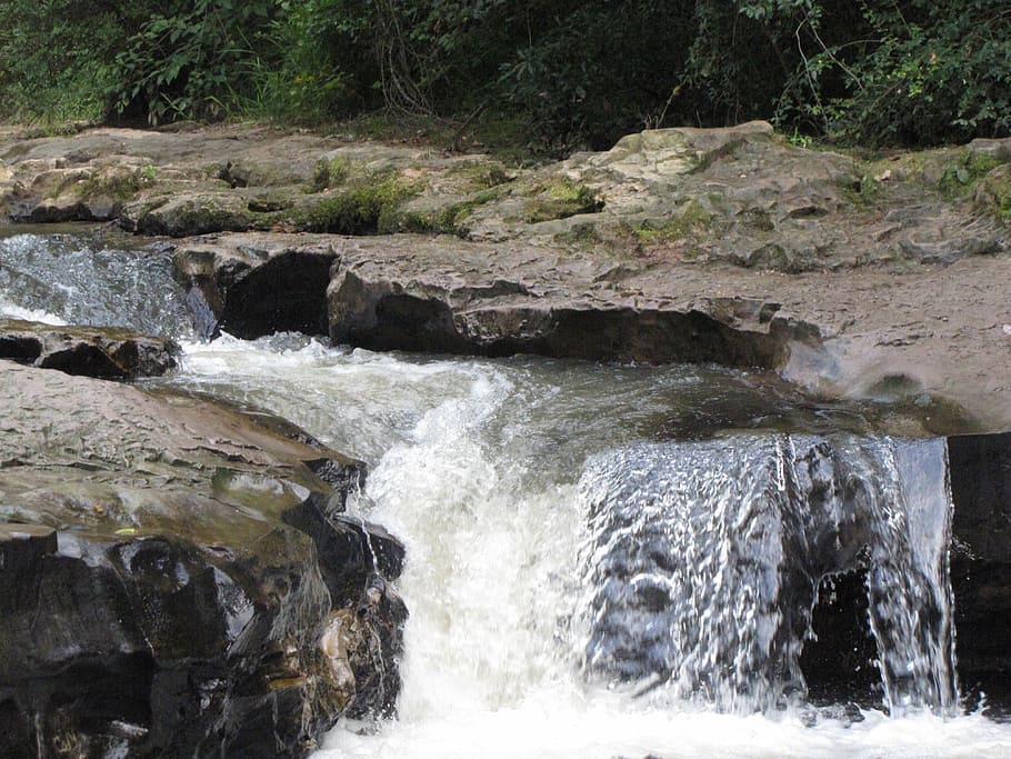merit, falls, mendenhall, ms, water, running, nature, rocks HD wallpaper