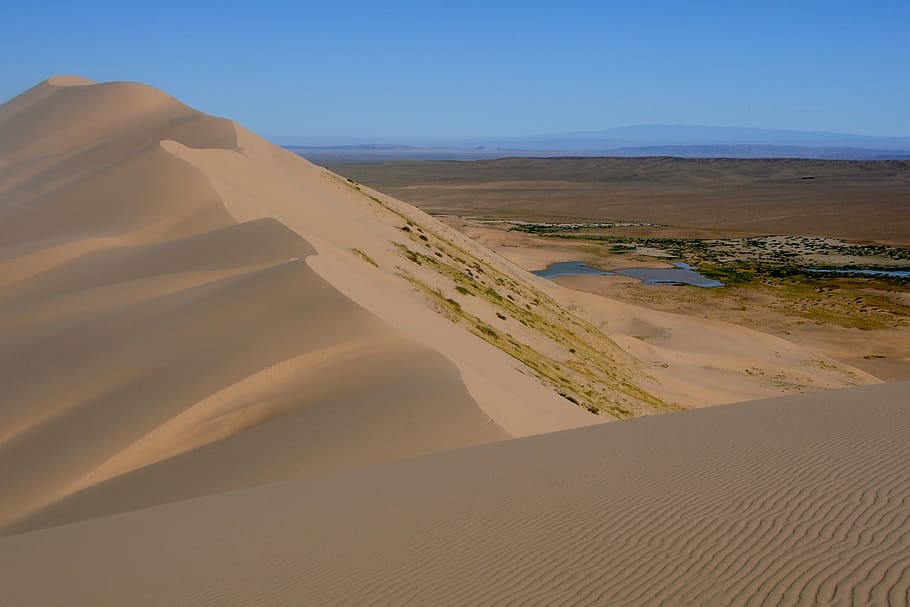 mongolia, dune, gobi, landscape, desert, sand dune, scenics - nature HD wallpaper