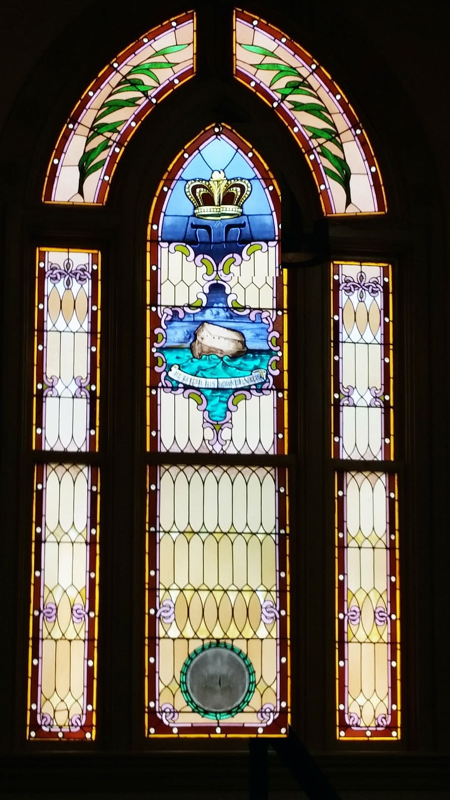 jewish, temple, window, glass, stained, blue, noah, ark, palm HD wallpaper