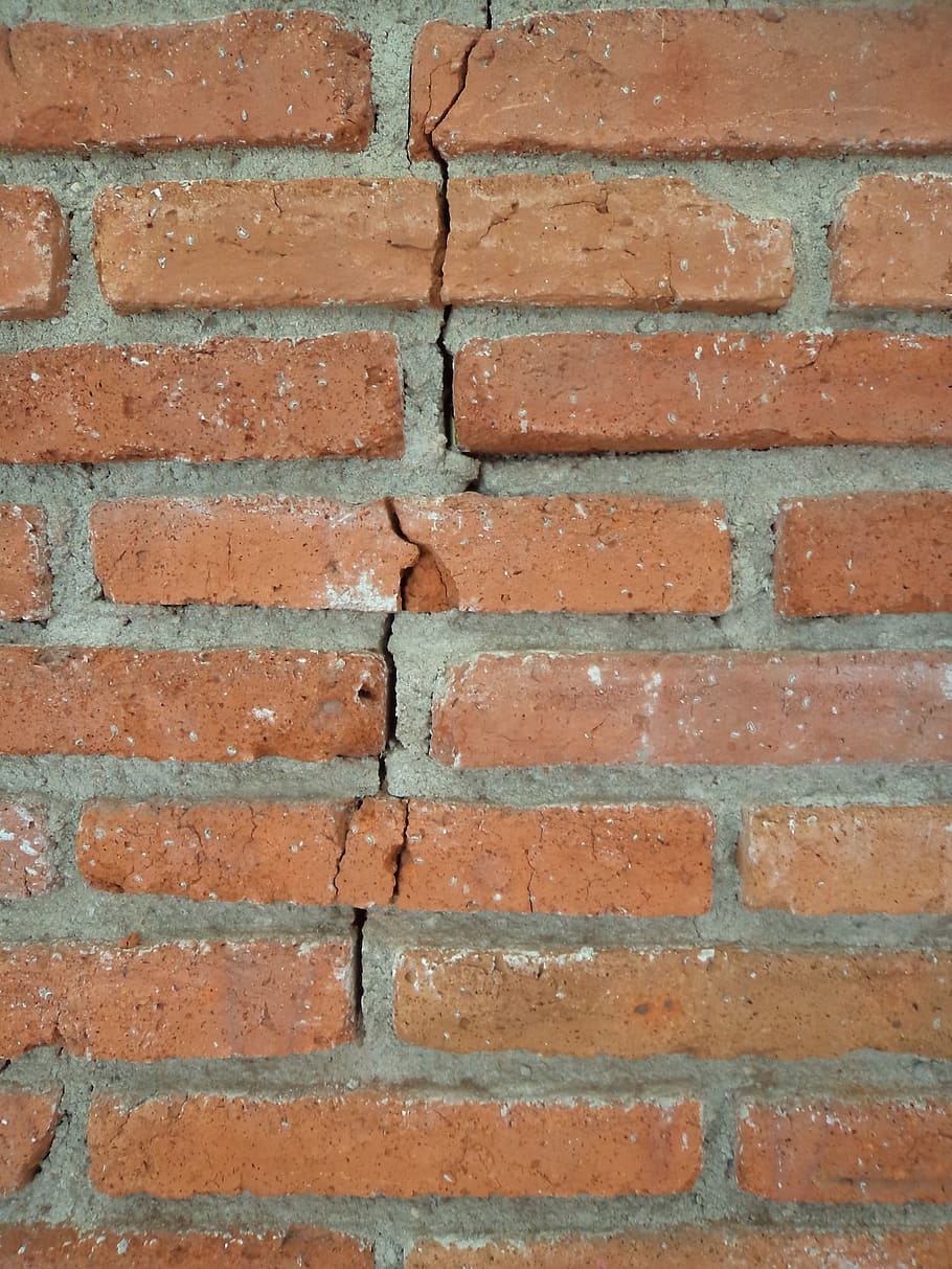 brown concrete brick, crack, cut, construction, bricklayer HD wallpaper