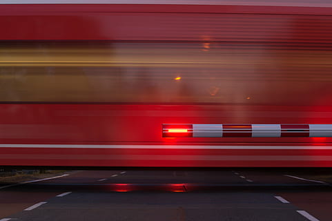 timelapse photography of red train, stop, passing, waiting HD wallpaper