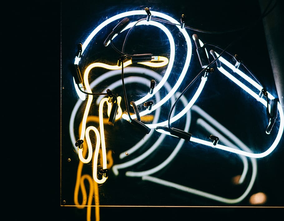 Coffeeshop Light, turned-on coffee neon signage, lights, dark HD wallpaper