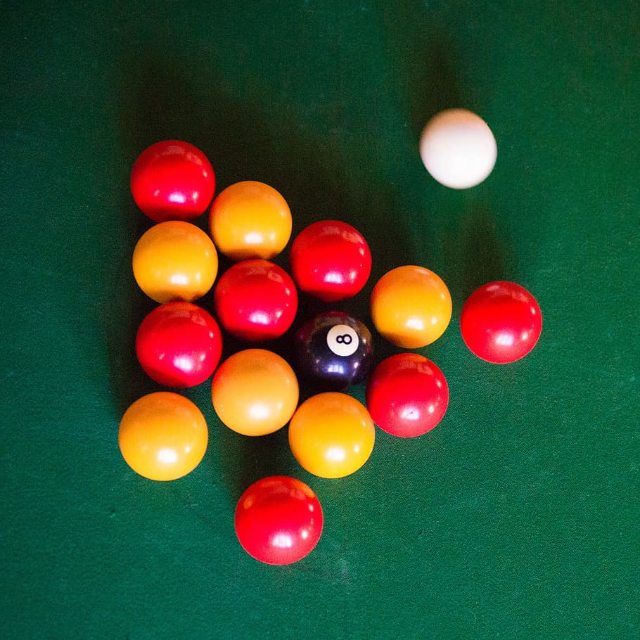 HD wallpaper: billiards, green, bowls, play, red, yellow, multi colored ...