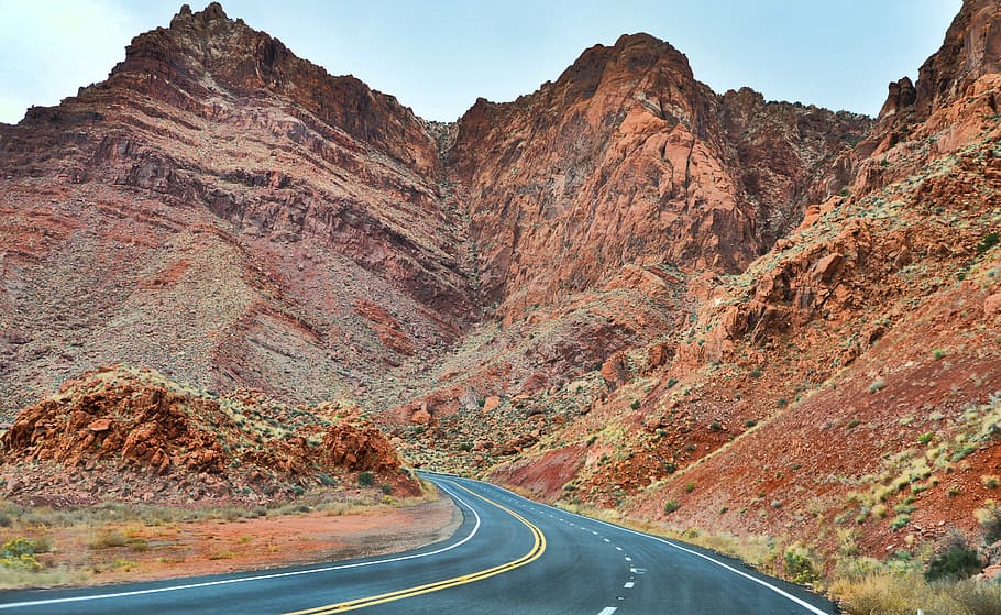 utha, usa, streets, mountains, highway, road, transportation HD wallpaper