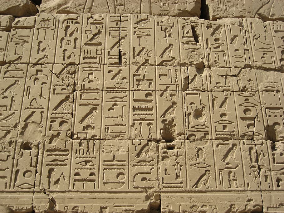 hieroglyphics, egypt, luxor, inscription, pharaoh, luxor - Thebes, HD wallpaper