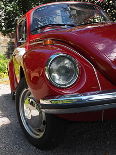 vw beetle, auto, lights, spotlight, blinker, bumper, wheel HD wallpaper