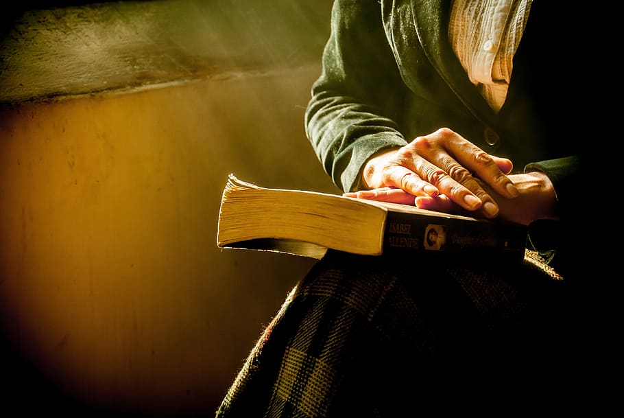 person holding black covered book, hands, reflecting, bella HD wallpaper