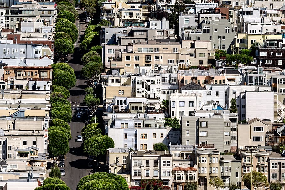 aerial photography of buildings during daytime, aerial photography of village HD wallpaper
