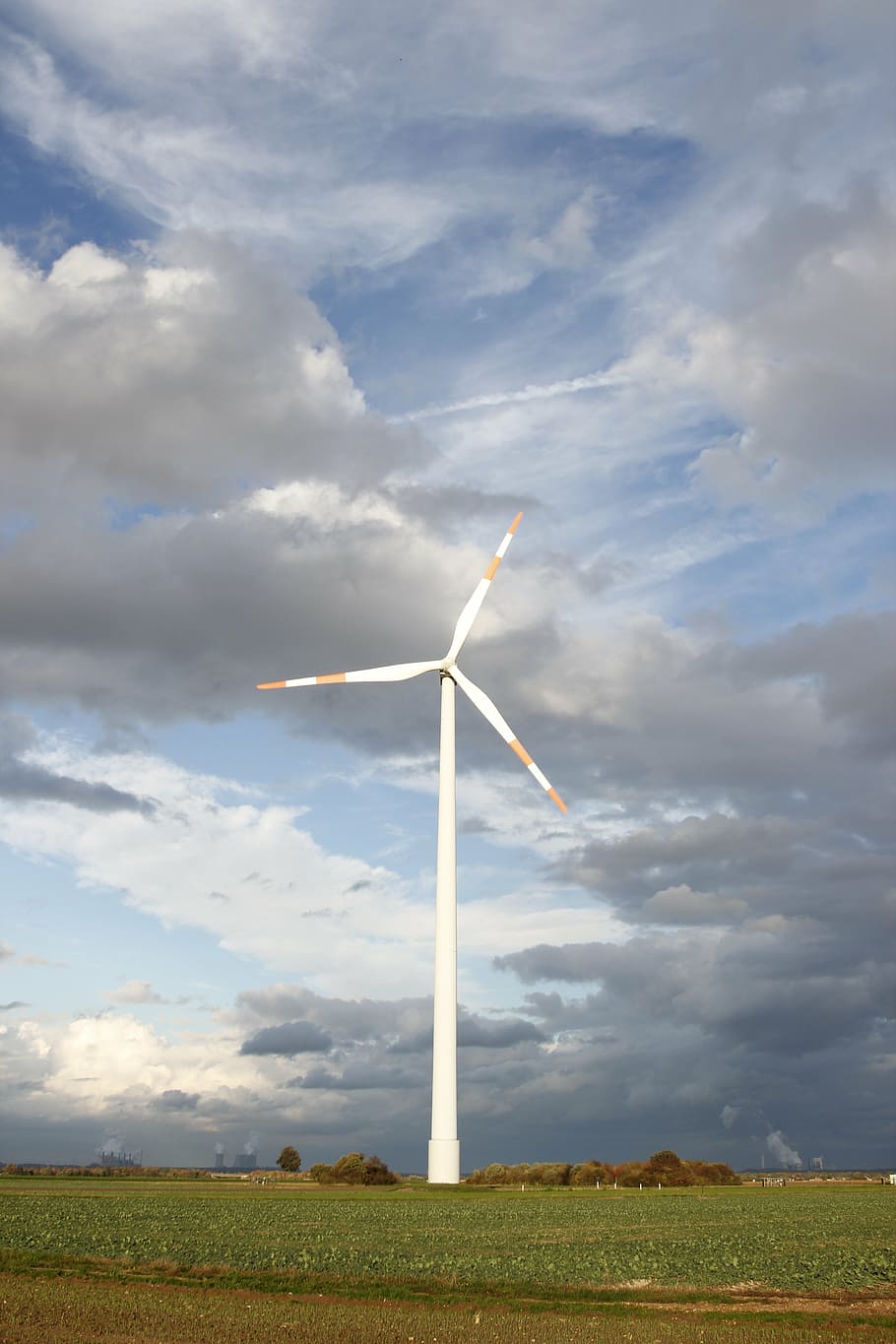 sky, clouds, wind, wind power, wind energy, power generation HD wallpaper