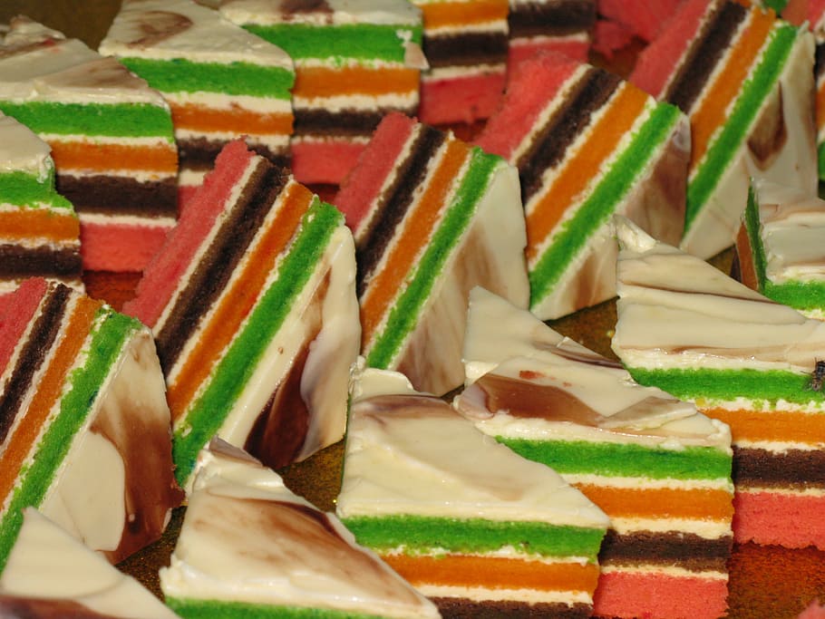 cake, eat, dessert, multi colored, full frame, backgrounds HD wallpaper