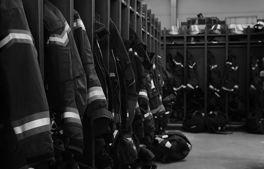 black, fire, accessories, photograph, uniform, men, real people HD wallpaper