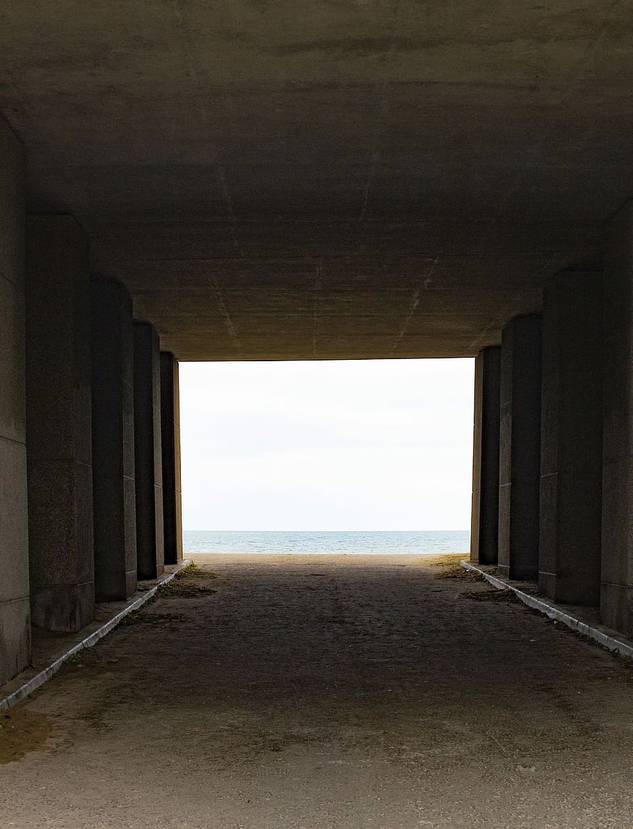 Tunnel, Beach, Ocean, Water, Coastline, blue, outdoor, aberdeen HD wallpaper