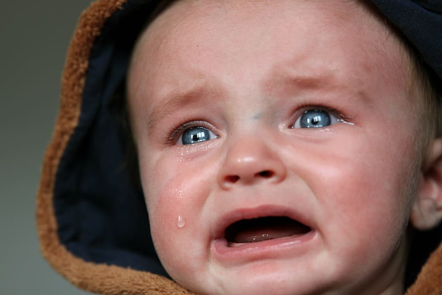 crying baby, tears, small child, sad, scream, emotion, expression