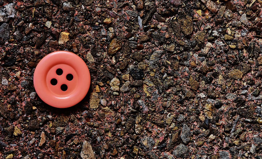 button, 4 holes, pink, close, color, high angle view, land HD wallpaper