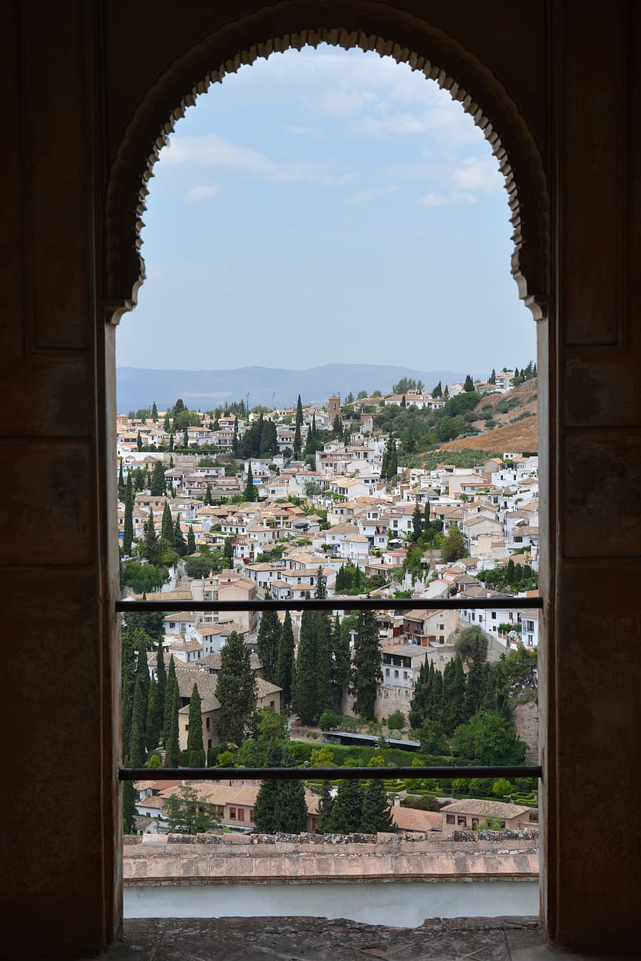 arch-style windowpane, granada, alhambra, generalife, spain HD wallpaper