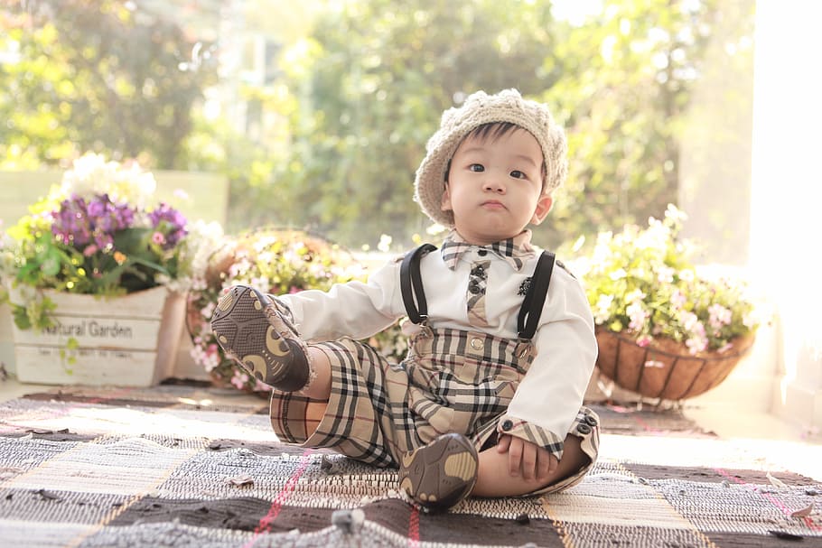 toddler posing for photo, children, boy, little, cute, childhood HD wallpaper