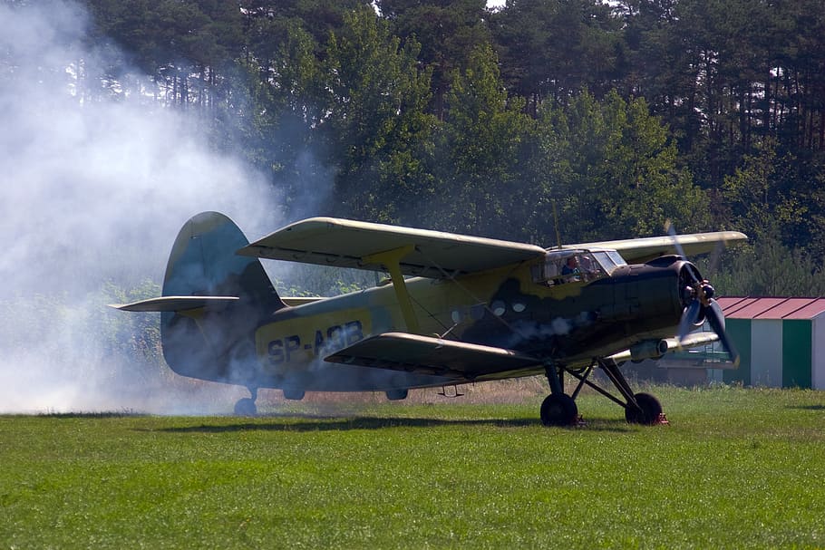 aircraft, start, double decker, propeller, take off, air vehicle HD wallpaper