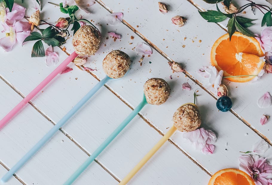 four assorted lollipops, several lollipops, Energy, Balls, food HD wallpaper