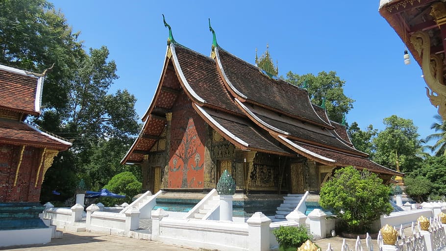 laos, luangprabang, asia, temple, buddhism, architecture, religion, HD wallpaper