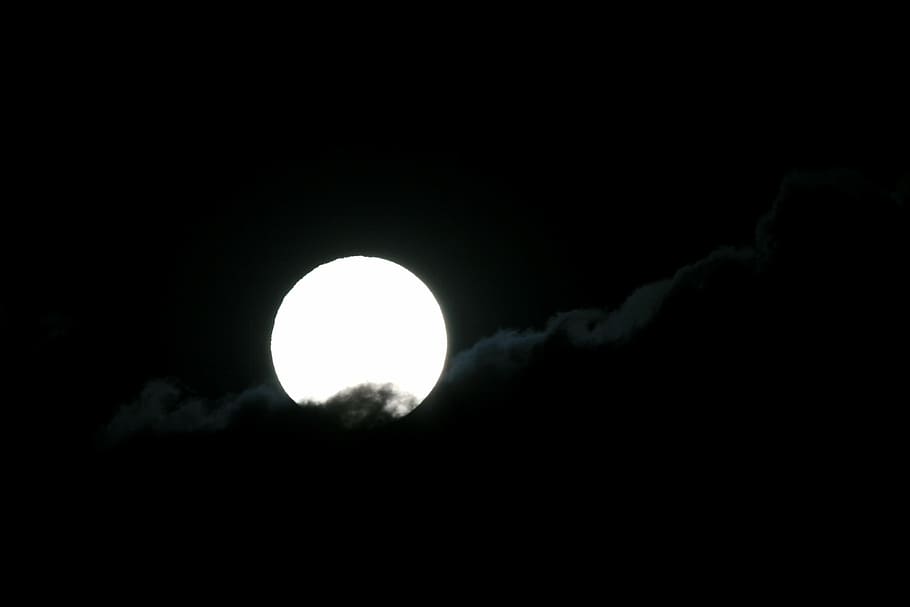 Full Moon, Bright, Light, Round, orb, clouds, dark, night, astronomy HD wallpaper