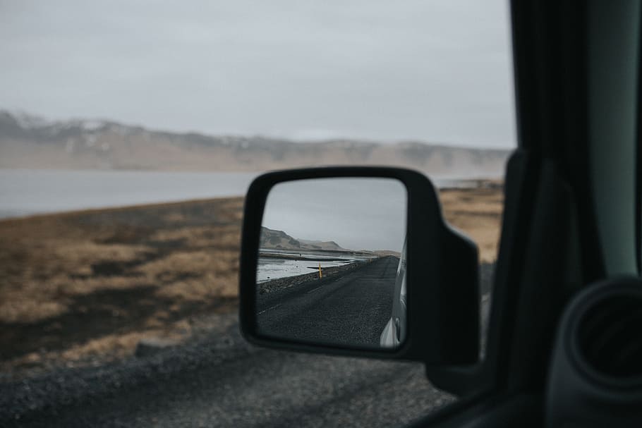 car, side, mirror, vehicle, blur, road, transportation, side-view mirror HD wallpaper