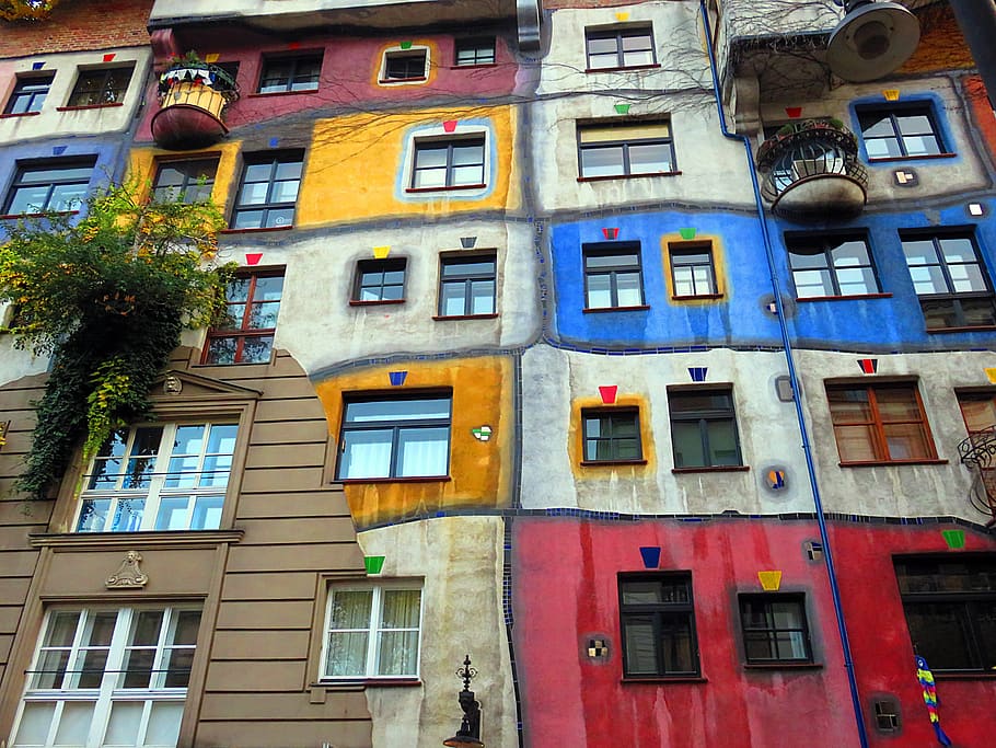city, vienna, building, colors, building exterior, window, built structure, HD wallpaper