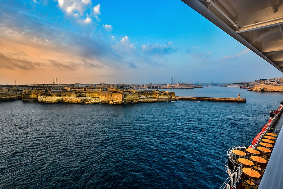 cruise ship on body of water, Malta, Harbor, Cruise, Ship, Ship, Deck