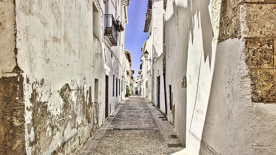 street, empty, spain, old, direction, the way forward, architecture HD wallpaper