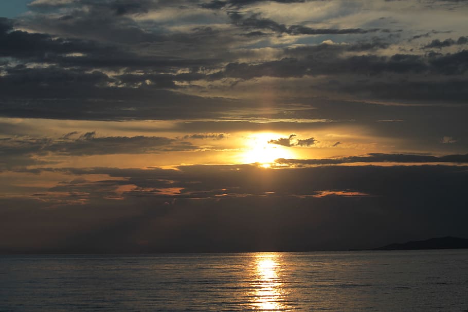 Sunset, Clouds, Evening, Sky, Nature, evening sky, reflection HD wallpaper