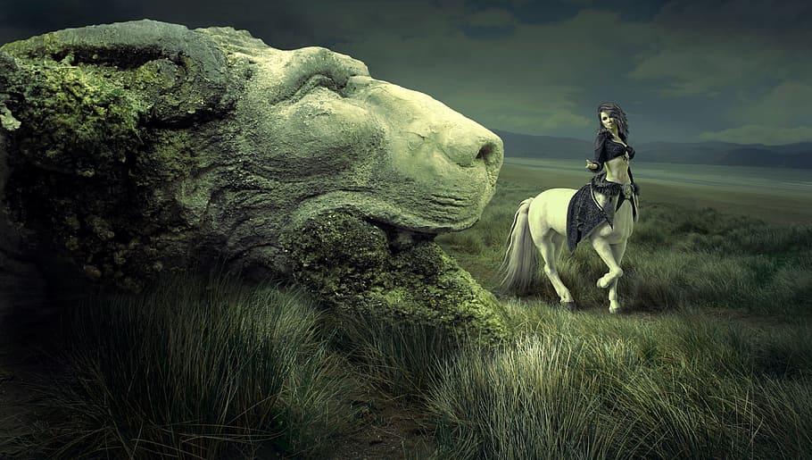 centaur poster, fantasy, landscape, fairy tales, petrified, mythical creatures